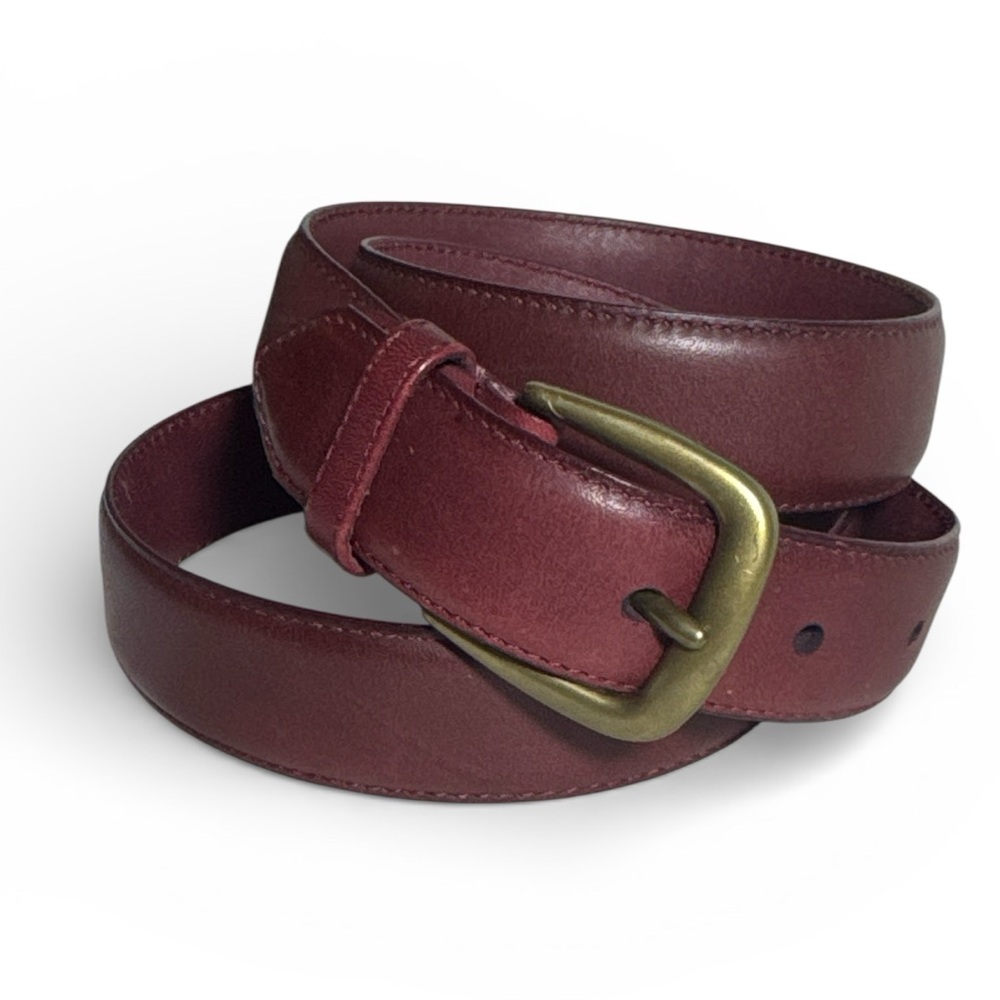 Claiborne Genuine Leather Burgundy Thin Men's Belt - Size 36